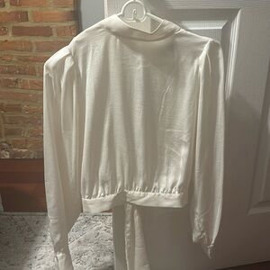 Open back silky blouse